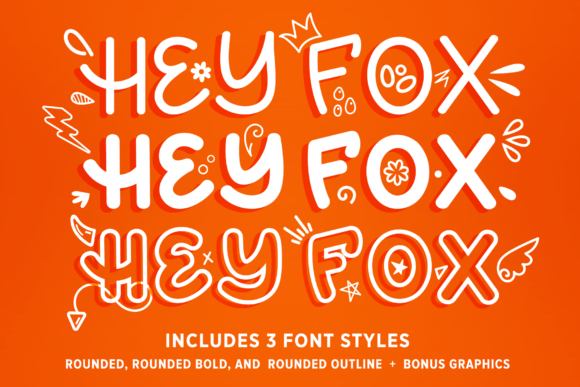 Hey Fox Rounded Font Trio for Brand Identity